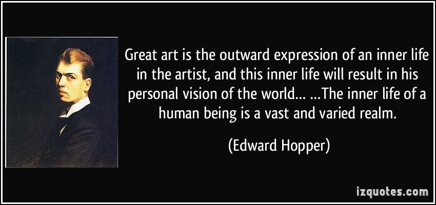 Edward Hopper quote on artistic expression